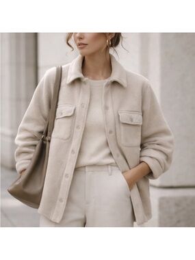 Province of Canada Reverse Cotton Fleece Jacket Quiet Luxury Minimalist S-M